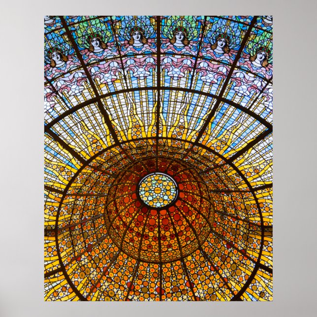 Póster Techo de vidrio templado en el Palau de Música Esp (Frente)