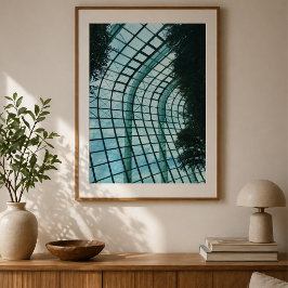 Póster Techo del Conservatorio de Vidrio del Bosque Nubos