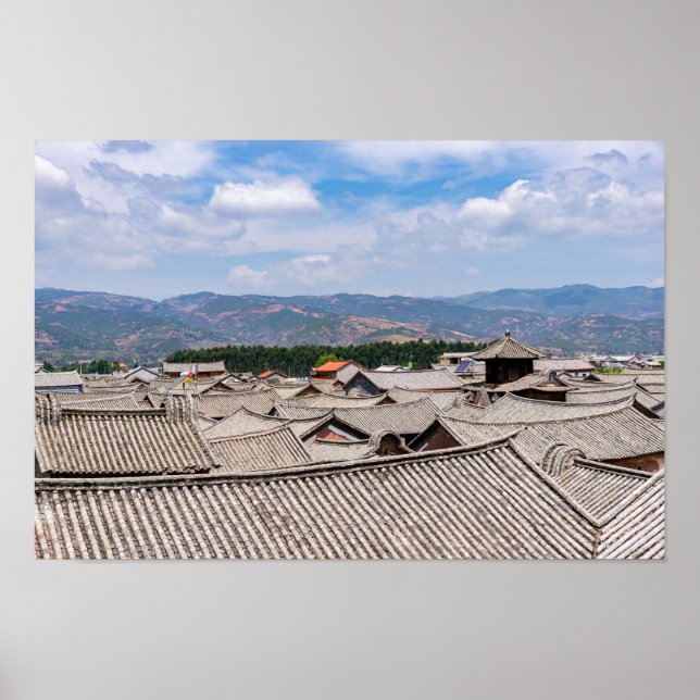 Póster Techos de baldosas tradicionales chinas, Dalí, Yun (Frente)