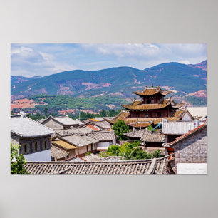 Póster Techos de baldosas tradicionales chinas, Dalí, Yun