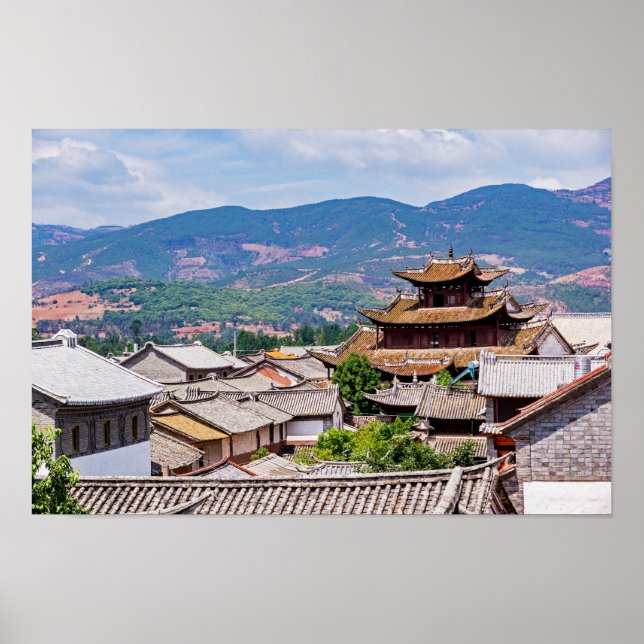Póster Techos de baldosas tradicionales chinas, Dalí, Yun (Frente)