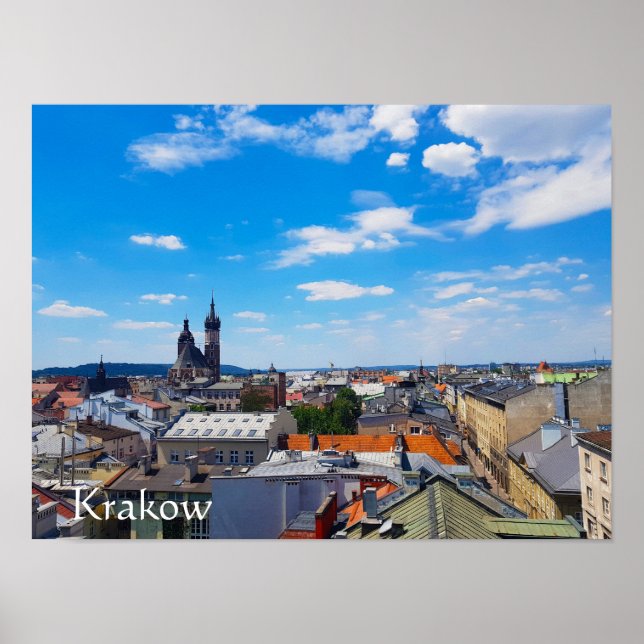 Póster Techos de casas Krakow Polonia Europa (Frente)