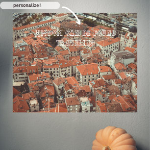 Póster Techos rojos de Kotor (Montenegro)