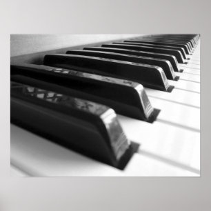 Póster Teclado - Blanco y negro