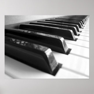 Póster Teclado - Blanco y negro