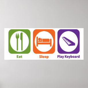 Póster Teclado de Eat Sleep Play