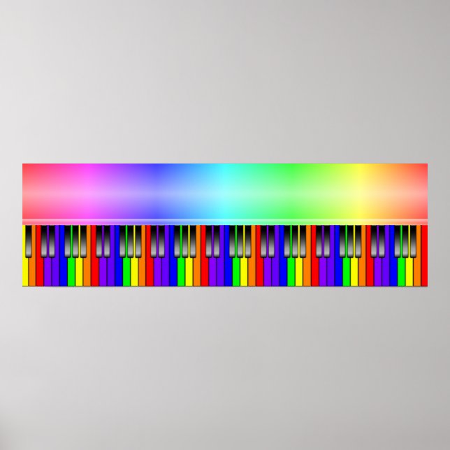 Póster Teclado de piano arco iris (Frente)