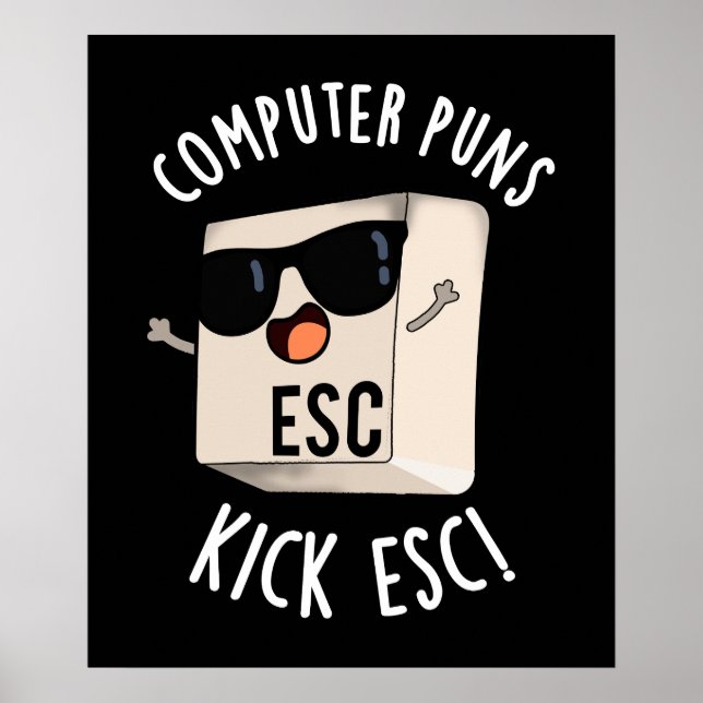 Póster Teclado divertido para puntas de computadora Kick  (Frente)