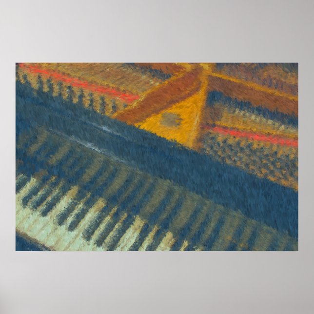 Póster Teclado y pines 3 impresionista (Frente)