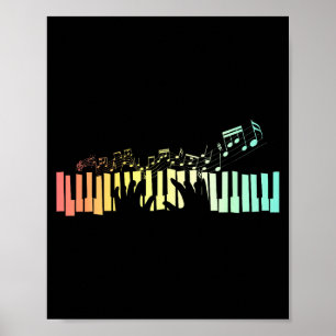 Póster Teclas Anist Notas Musicales Año