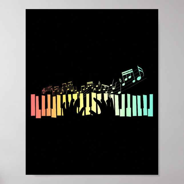 Póster Teclas Anist Notas Musicales Año  (Frente)