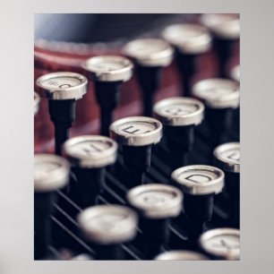 Póster Teclas de máquina de escribir antiguas