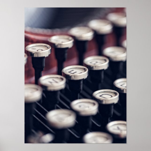 Póster Teclas de máquina de escribir antiguas