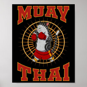 Póster Técnica de luchador de Muay Thai Tailandia Puño An
