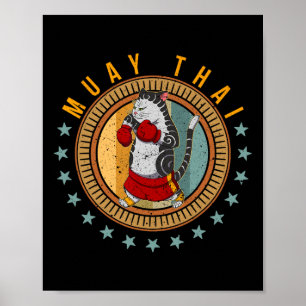 Póster Técnica de luchador de Muay Thai Tailandia Puño An