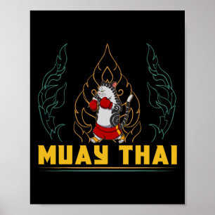 Póster Técnica de luchador de muñeca y rodilla de Muay Th