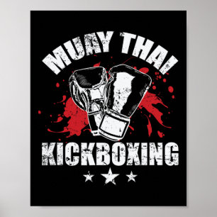 Póster Técnicas tradicionales de kickboxing de Muay Thai
