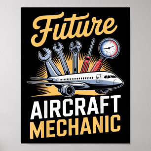Póster Técnico de Aeronaves de Mantenimiento Futuro Avión