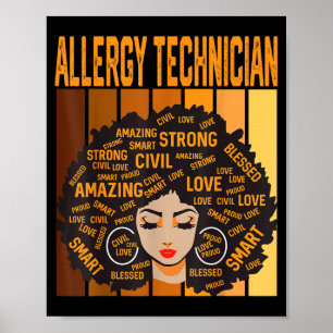 Póster Técnico de alergia Poderoso Mes de la Historia Neg
