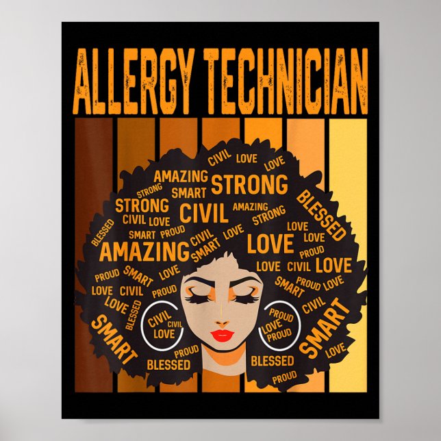 Póster Técnico de alergia Poderoso Mes de la Historia Neg (Frente)