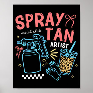Póster Técnico de bronceado en spray Retro Beauty Tanning
