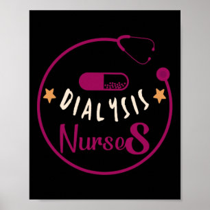 Póster Técnico de Diálisis para Hombres Mujeres Enfermera