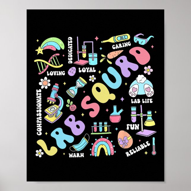 Póster Técnico de laboratorio científico de Pascua profes (Frente)