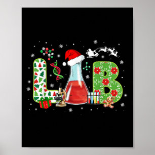 Póster Técnico de laboratorio de Navidad Laboratorio Cien