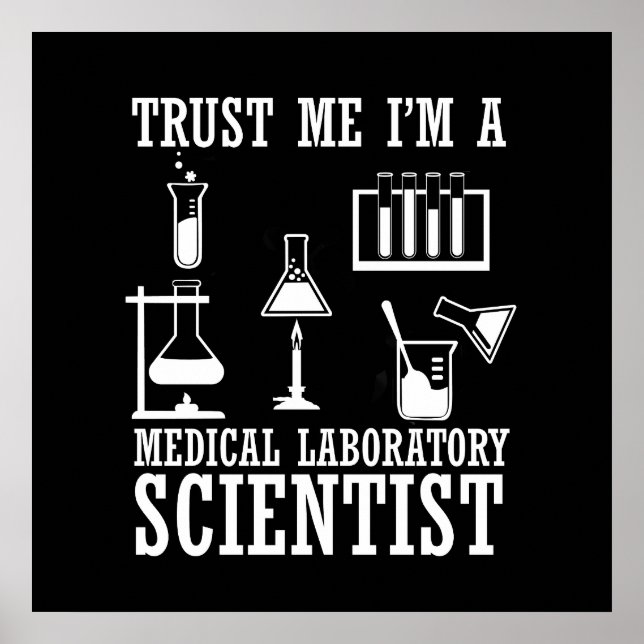 Póster Técnico de laboratorio médico divertido científico (Frente)