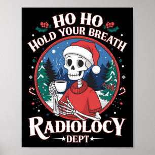 Póster Técnico de Radiología de Navidad Esqueleto Técnico
