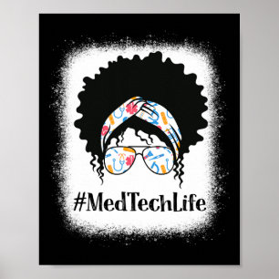 Póster Técnico médico afroamericano pelo negro afro despe