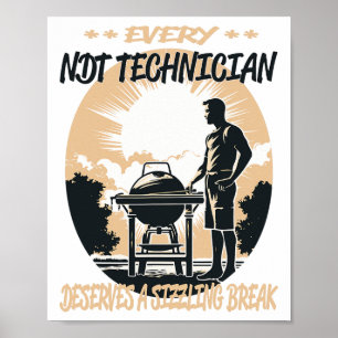 Póster Técnico Ndt Funny Bbq Chef O Grill Fun