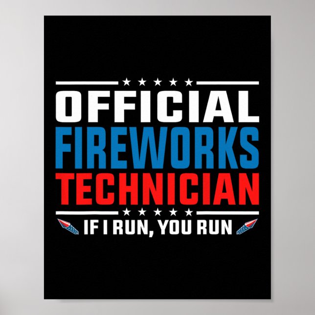 Póster Técnico Oficial de Fuegos Artificiales 4 de Julio  (Frente)