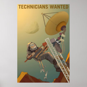 Póster Técnicos Buscados al Estilo Retro Clásico Marte
