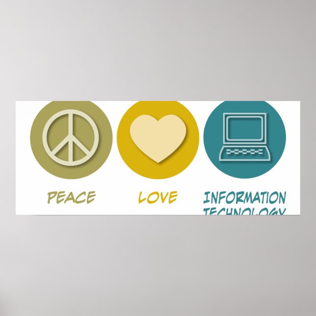 Póster Tecnología de información de amor por la paz (Frente)