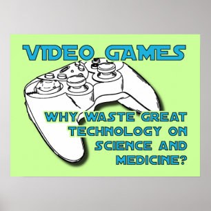 Póster Tecnología de videojuegos cartel divertido impresi