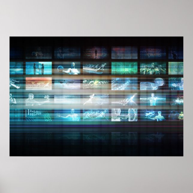 Póster Tecnología futurista con un futuro resumen tecnoló (Frente)