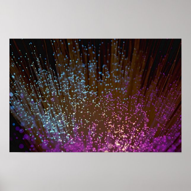Póster Tecnología, hebras de fibra óptica (Frente)