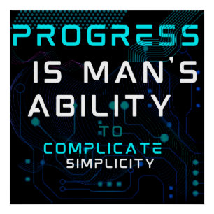 Póster tecnología progreso tecnológico