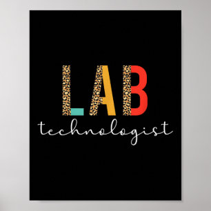 Póster Tecnólogo de laboratorio Boho Leopard Técnico de l