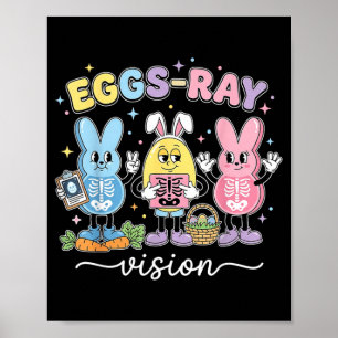 Póster Tecnólogo de Pascua de Rayos X de huevos Bunny Enf