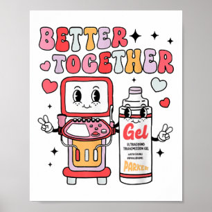 Póster Tecnólogo de ultrasonido de Día de San Valentín so