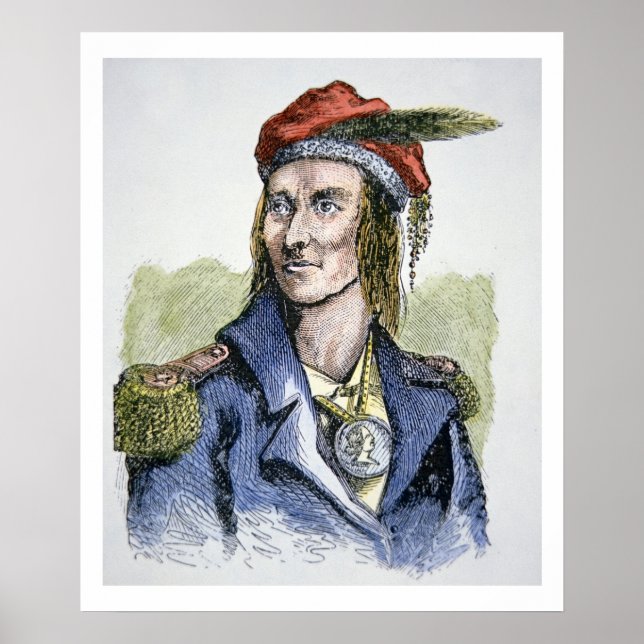 Póster Tecumseh (1768-1813) (grabado de colores) (Frente)