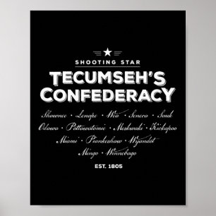 Póster Tecumseh Tenskwatawa Tippecanoe Lenape Miami Wyand