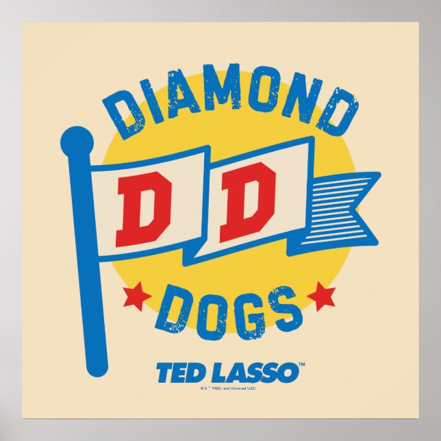 Póster Ted Lasso | Gráfica Pennant de Perros de Diamante (Frente)