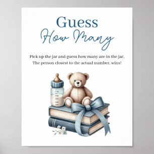 Póster Teddy Bear Adivinan Cuántos Rótulos de juegos de B
