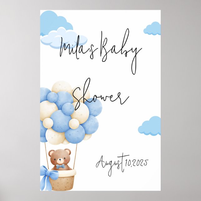 PÓSTER TEDDY BEAR BABY SHOWER (Frente)