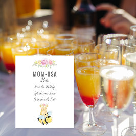 Póster Teddy Bear Baby Shower, Chica de Bar Cute Mom-osa