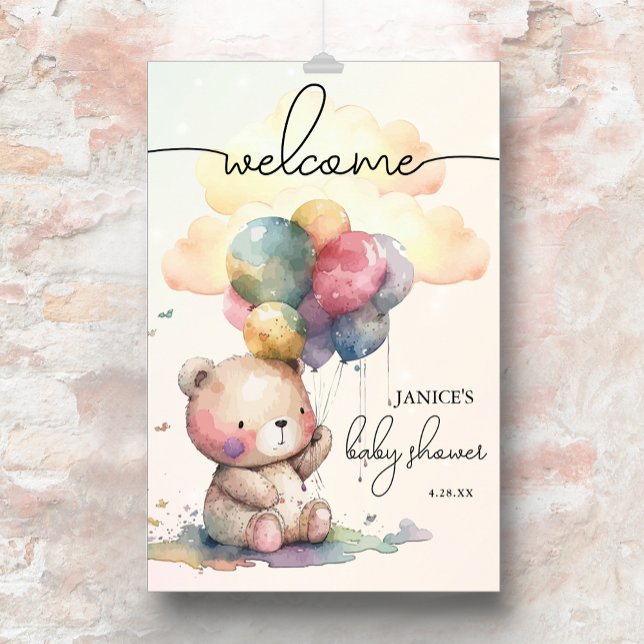 Póster Teddy Bear Baby Shower Gran Bienvenida (Subido por el creador)