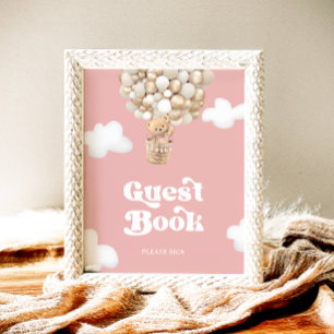 Póster Teddy Bear Baby Shower Guest Book Poster